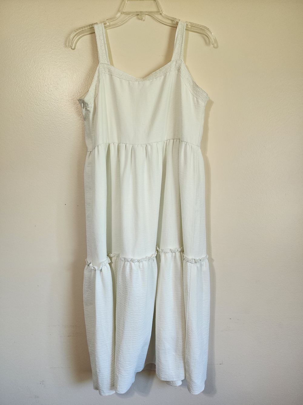 White Sleeveless Tiered Maxi Dress